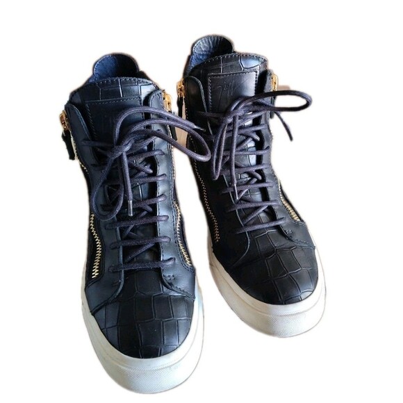 Guisepppe Zanotti London TR Donna Stamped Croc Mid Top Sneaker Women's Size... - Picture 9 of 16
